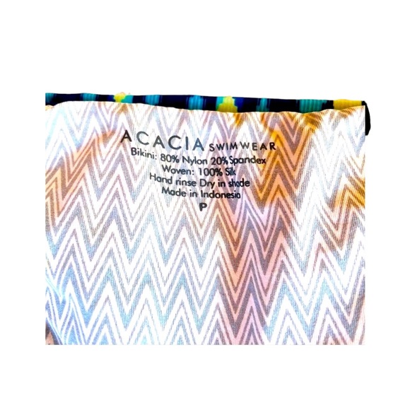 Acacia Kenya Blue and Yellow Crocheted Tribal Print Bikini - Picture 7 of 13